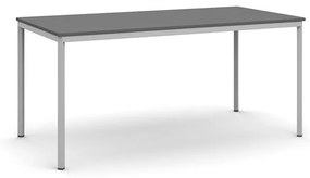 Jedálenský stôl, 1600 x 800 mm, sivá podnož, grafit