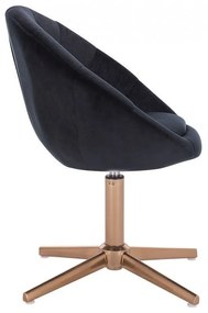 LuxuryForm DESIGN Kreslo VERA VELUR na zlatom kríži - čierne