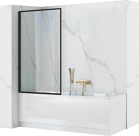 Rea LAGOS FIX - vaňová zástena, 1-krídlová, 70 x 140 cm, čierna-transparentná, REA-K7689