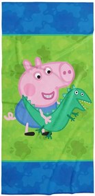 Detská osuška Prasiatko Pepina Tomík a pán Dinosaurus 70x140 cm