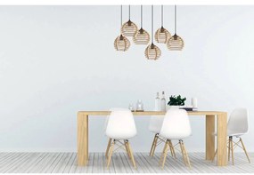 Závesné svietidlo Timber, 6x drevené tienidlo, n