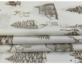 Vianočné bavlnené obliečky Zimná krajina, 140 x 200 cm, 70 x 90 cm