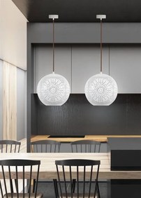Candellux Biely závesný luster okrúhly Bene pre žiarovku E27 31-70586