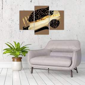Obraz - Abstrakcia golden brown N⁰3 (90x60 cm)