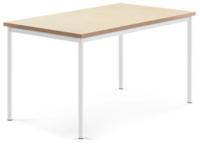 Stôl SONITUS, 1400x800x720 mm, linoleum - béžová, biela