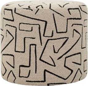 Béžový taburet z textílie buklé Nairobi – Mauro Ferretti