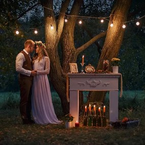 LED vonkajší dekoratívny reťazec 10xE27/1W/230V 10 m IP65 čierny