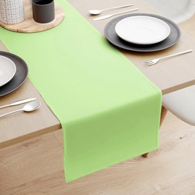 Goldea behúň na stôl 100% bavlnené plátno - jarný zelený 50x180 cm