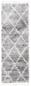 Kusový koberec shaggy Karo sivý atyp 80x200cm