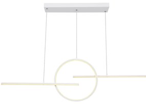GLOBO Závesné dizajnové LED osvetlenie nad jedálenský stôl BARRAL, 50W, teplá biela-studená biela, biele
