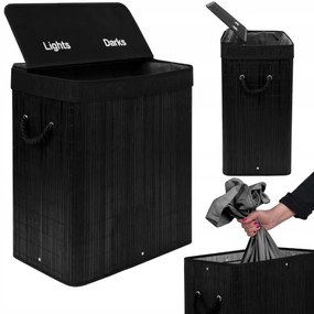 Kôš na bielizeň 100 l bambusový čierny