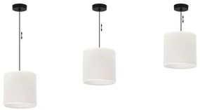 Light Home Závesné svietidlo Juta, 1x biele jutové tienidlo, (fi 15cm), b