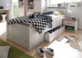 Nočný stolík Luca, dub/bielená pínia