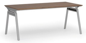 Kancelársky stôl PRIMO SIGMA, 180x90 cm, sivá podnož, orech