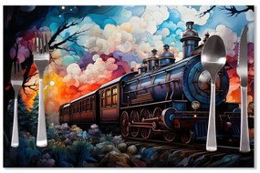 Sablio Prestieranie Parná lokomotíva v kúzelnej krajine: 40x30cm