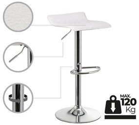 Biele čalúnené barové stoličky v súprave s nastaviteľnou výškou 2 ks (výška sedadla 63 cm) – Casa Selección