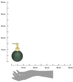 Dávkovač mydla Globe, zelená/so zlatými prvkami, 400 ml