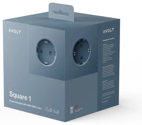AVOLT Magnetická dobíjacia kocka Square 1 / USB-C Shark Blue
