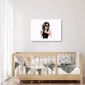Sklenený obraz - Fashion woman (70x50 cm)