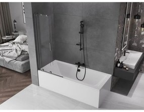 Mexen Velar, 2-krídlová posuvná vaňová zástena 80 x 150 cm, 8mm číre sklo, brúsený grafit, 896-080-000-01-95