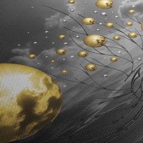 Obraz okrových gulí (120x50 cm)