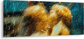Obraz - Bozkávajúci sa anjeli (120x50 cm)