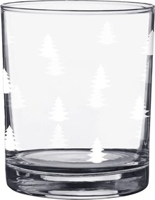 Pohárik na pitie s bielymi stromčekmi Black&White X-Mas - Ø 7*9 cm / 230 ml