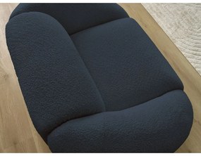 Tmavomodré kreslo z textílie bouclé Tina – Bobochic Paris