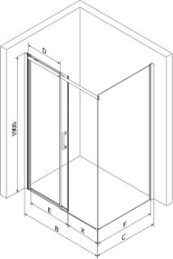 Mexen Omega posuvná sprchová kabína 120 x 90 cm, priehľadná, chróm - 825-120-090-01-00