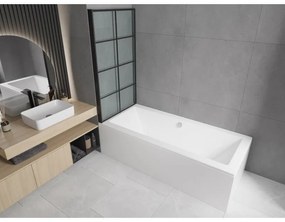 Mexen ALEX, vaňová zástena, 1-krídlo otáčavé, 70x140 cm, čierna, 893-070-001-70-77