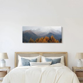 Obraz - Výhľad na hrebene hôr (120x50 cm)