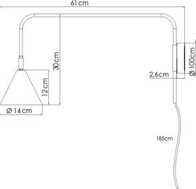 Nástenné svietidlo Nox, 1x béžové kovové tienidlo, vypínač