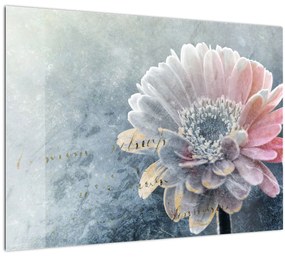 Sklenený obraz - Zimný kvet (70x50 cm)