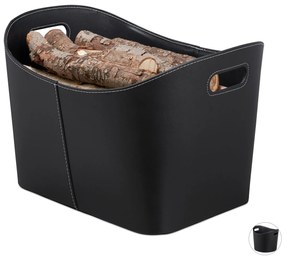 Dizajnový krbový kôš na palivové drevo RelaxDays RD10028790 XL, čierny