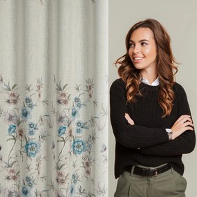 ZÁVES NA KRÚŽKOCH IVY 140X250 CM KVETY