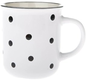 Súprava 6 keramických hrnčekov s čiernymi bodkami 350 ml
