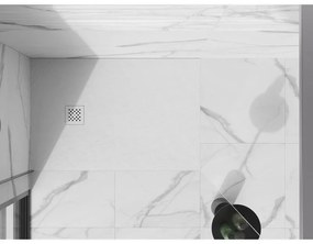 Mexen Stone+, obdĺžniková vanička z minerálneho kompozitu 100 x 90 cm, biela, biela krytka, 44109010-W