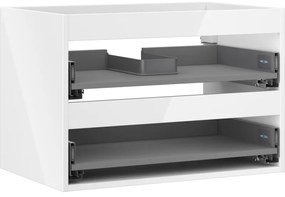 Mexen Box-A, závesná skrinka 70 cm, 2 zásuvky, biela lesklá, 91AX0-0700-470-2-00