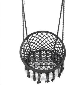 MultiGarden Závesné boho záhradné kreslo - sivé MultiGarden