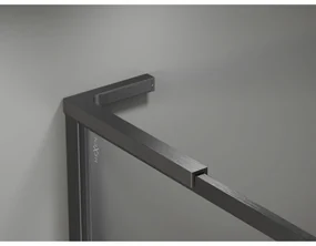 Mexen, Mexen Kioto-XF L sprchová stena s rámom 50x202 cm, priehľadná 10 mm, pištoľovo sivá kartáčovaná - 800-050-174-66-00-XF