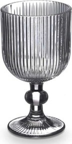 Rebrovaný pohár na víno GROOVE 370 ml sivý