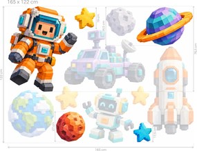 Minecraft Kosmonaut a robot ve vesmíru arch 46 x 34 cm