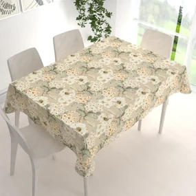 Biante Dekoračný obdĺžnikový obrus PML-106 Maľované kvety na béžovom 140x180 cm