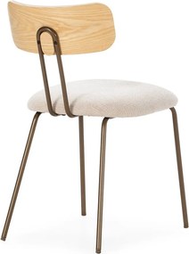 Béžová/v prírodnej farbe čalúnená jedálenská stolička Olimpia – MOME