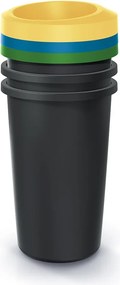 Súprava odpadkových košov COMPACTO DROPA 3x 35 L čierna