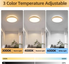 Brilagi-LED Stmievateľné svietidlo GLASS POOL DOUBLE LED/48W/230V 40 cm drevený dekor+DO