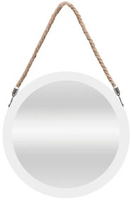Okrúhle zrkadlo na šnúrke FI25,5 biele