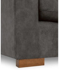 Antracitová pohovka z imitácie kože 175 cm Hamburg – Scandic