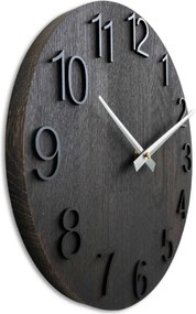 SENTOP | Luxusné drevené nástenné hodiny Wenge – Čierny dizajn I SENTOP MAS016-OSMO-3169-heads-silver analógové