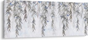 Obraz - Vŕbové vetvičky s motýľmi (120x50 cm)